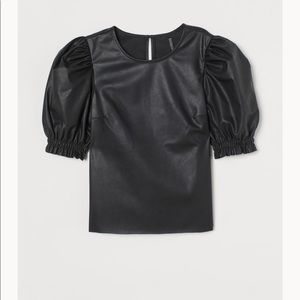 NWT H&M Faux Leather Blouse